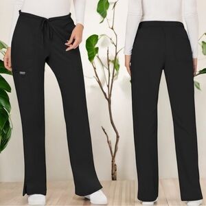 NEW Cherokee Workwear Drawstring Soft Stretch Black Scrub Pants Women’s Size L